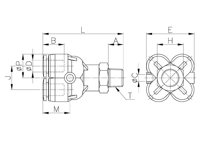 PC,Pneumatic Fittings with NPT AND BSPT thread, Air Fittings, one touch tube fittings, Pneumatic Fitting, Nickel Plated Brass Push in Fittings